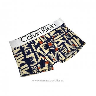 Boxer Calvin Klein Hombre Prints Colors Azul Amarillo