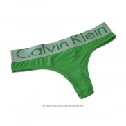 Calvin Klein Mujer Tanga Blateado Verde