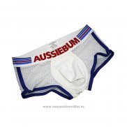 Boxer Aussiebum Hombre Malla Blanco Azul