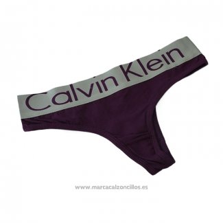 Calvin Klein Mujer Tanga Blateado Violeta