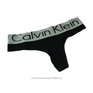 Calvin Klein Mujer Tanga Blateado Negro