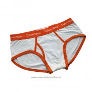 Slips Calvin Klein Hombre 365 Naranja Blanco