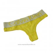 Calvin Klein Mujer Tanga Blateado Amarillo