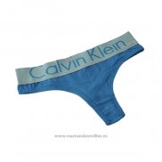 Calvin Klein Mujer Tanga Blateado Azul