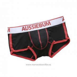 Boxer Aussiebum Hombre Negro Rojo